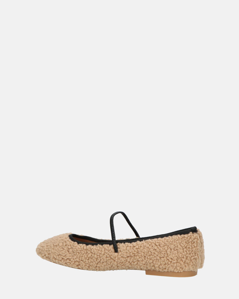 ALISSA - ballerine beige chiaro effetto peluche con suola beige