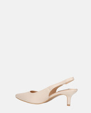 BEVERLIE - decollete con tacco in ecopelle beige