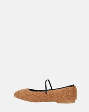 ALISSA - ballerine marrone effetto peluche con suola beige