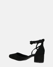 LYDIE - decolette in camoscio nero con lacci