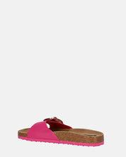 LENA - sandali con suola in sughero e banda fucsia