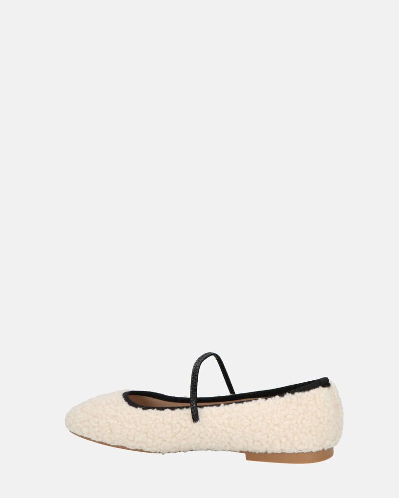 ALISSA - ballerine beige chiaro effetto peluche con suola beige