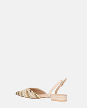 INEZ - sandali beige con dettagli di paglia intrecciata e fibbie