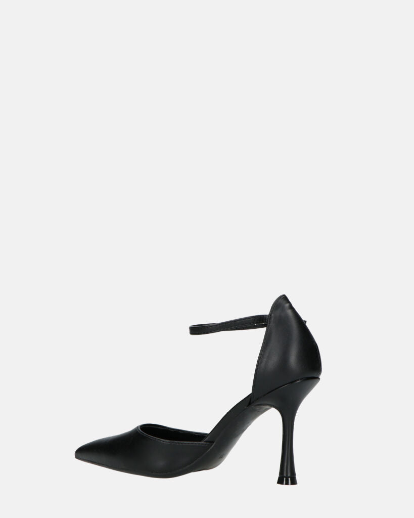 MEENA - decolette nero con cinturino e soletta nera
