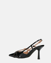 NAIRA - decolette in glassy nero con cinturini