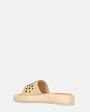 HARPER - ciabattine platform beige con borchie dorate