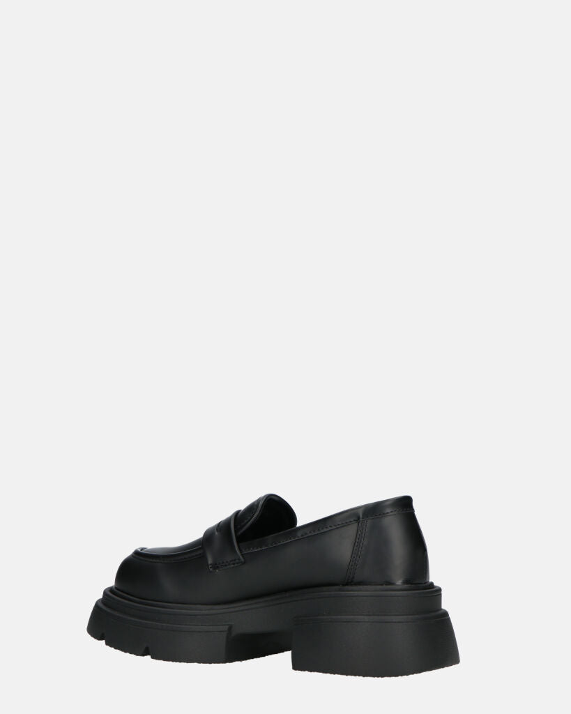 MARIKA - scarpe basse mocassini platform neri