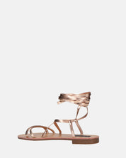 SEA - sandali bassi con fasce e cordini bronzo metallico