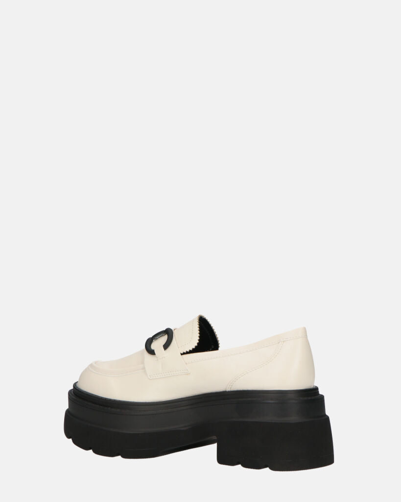 BESSIE - scarpe bianche platform con decorazione
