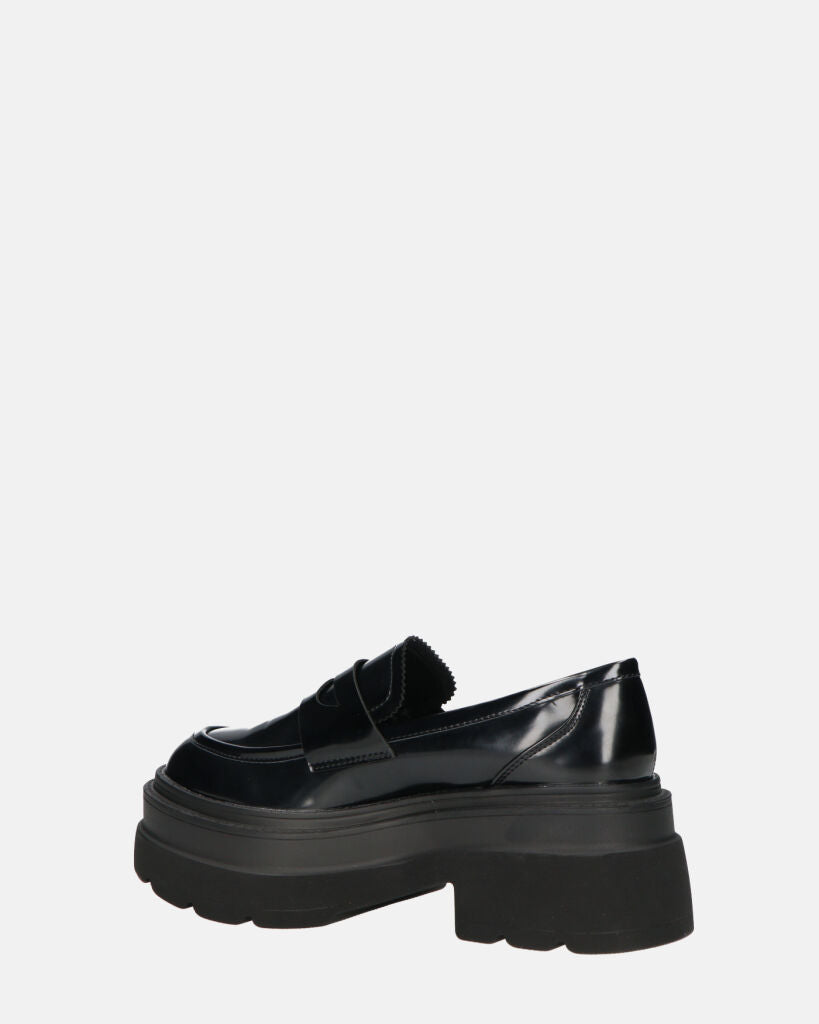 BICE - scarpe basse mocassini platform neri