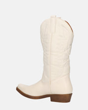 NILLA - stivali camperos beige con ricami