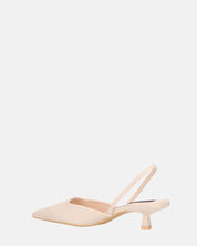 NIEVES - scarpe beige slingback con tacco kitten