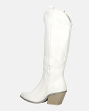 LIANA - camperos con tacco in ecopelle bianco