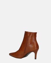 MYZA - stivaletti marrone con tacco a spillo con zip laterale