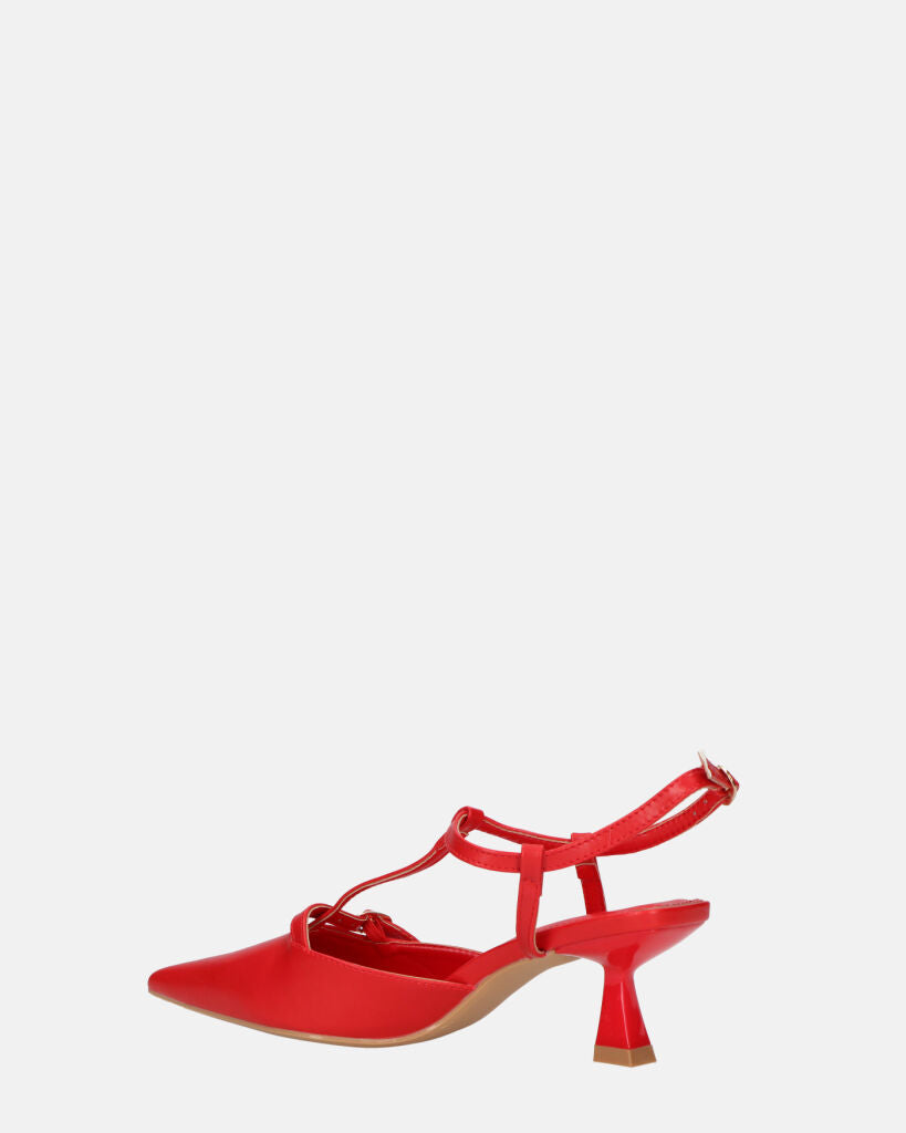 RASHIDA - decolette con tacco basso rosso