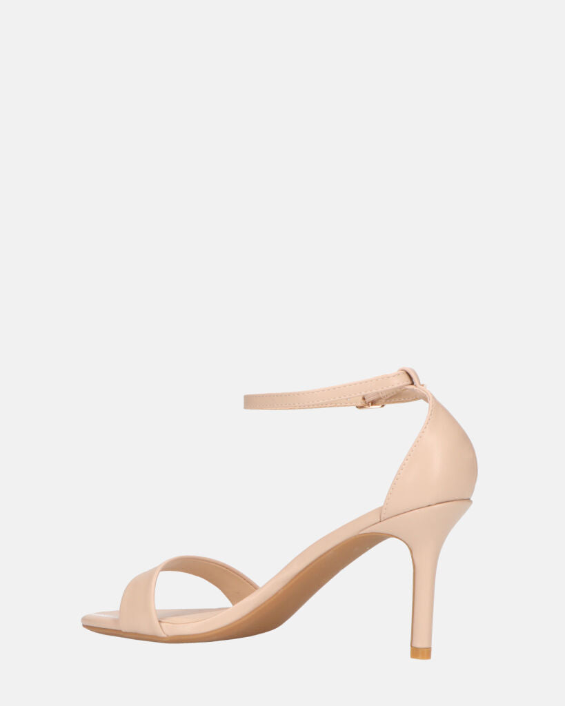 ONA - sandali con tacco a spillo in ecopelle beige con cinturino