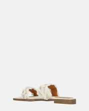KALI - sandali in tessuto beige chiaro con gemme