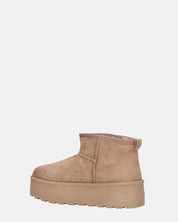 MIREIA - stivaletti bassi beige in camoscio e interno imbottito