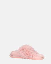 MIDORI - pantofole rose con pelliccia e camoscio