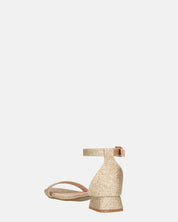 WANDA - sandali con tacco basso in glitter oro