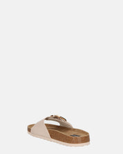 LENA - sandali con suola in sughero e banda beige
