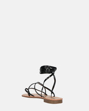 CRESSIDA - sandali bassi beige con cordini nero