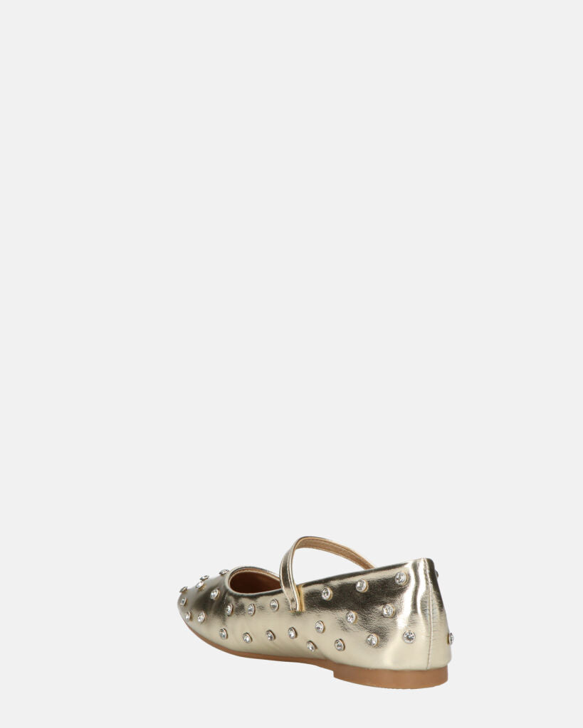 SOFIYA - ballerine in glassy oro con cinturino