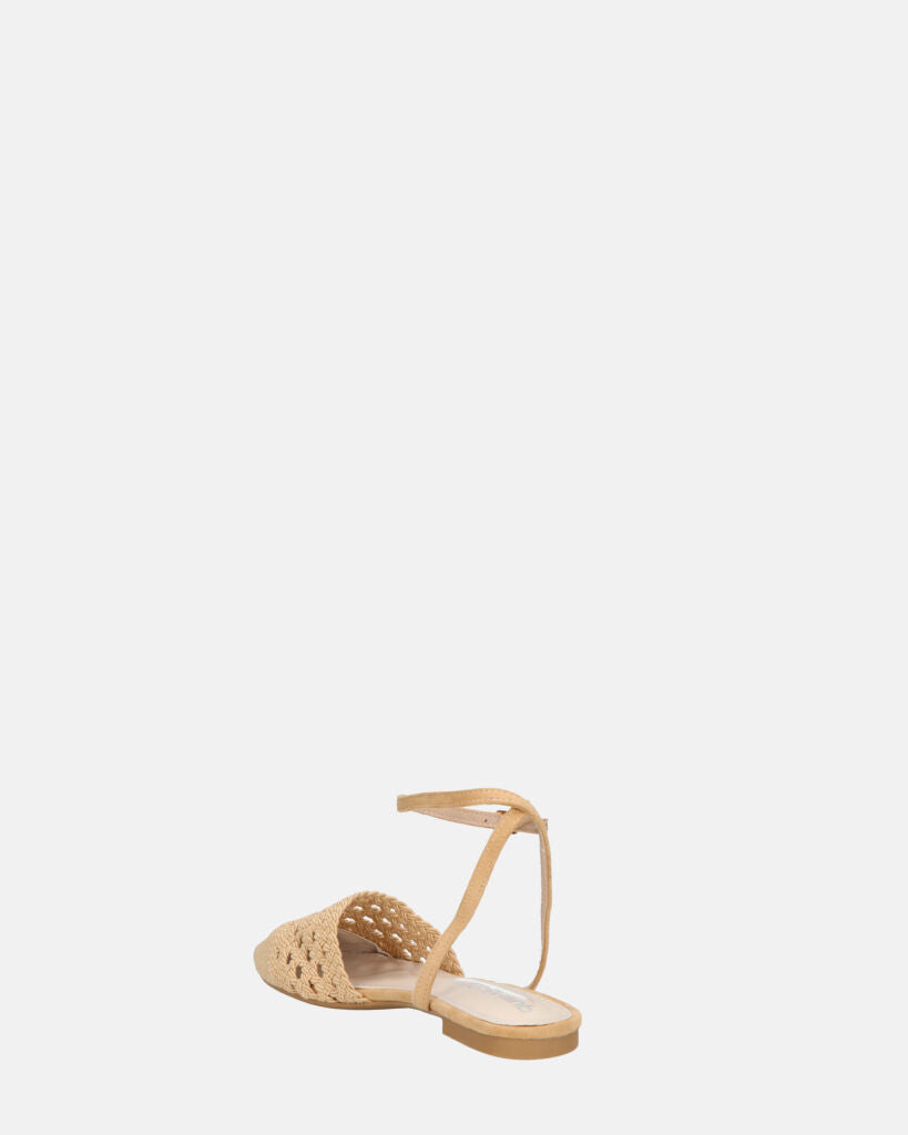 SWAMI - sandali bassi beige con decorazione
