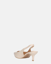 BEVERLIE - decollete con tacco in ecopelle beige