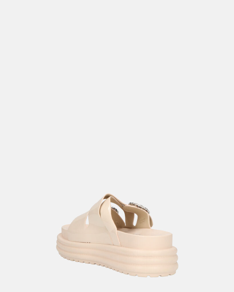 NIVI - sandali platform in glassy beige