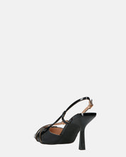 NAIRA - decolette in glassy nero con cinturini