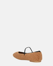 ALISSA - ballerine marrone effetto peluche con suola beige
