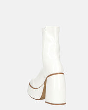 MYA - stivaletti platform con tacco alto in glassy bianco