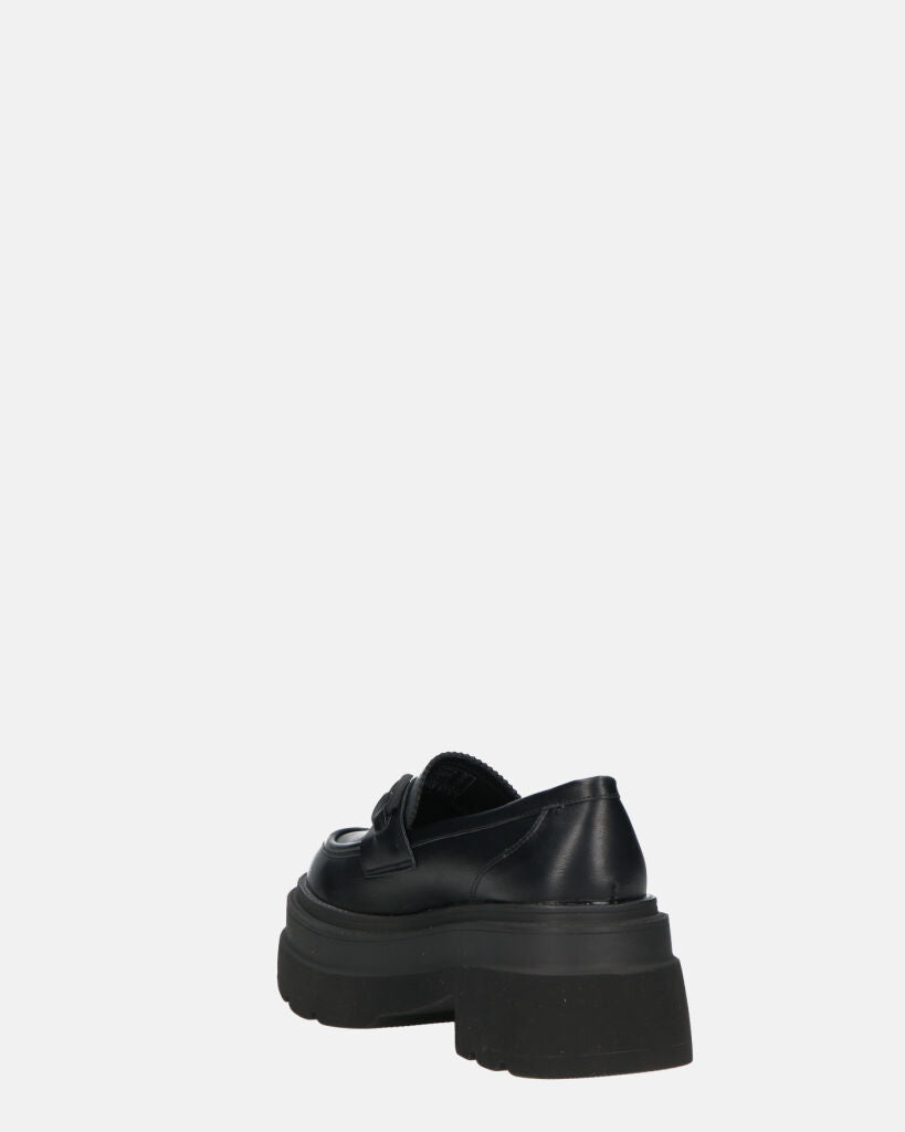 BESSIE - scarpe nere platform con decorazione