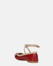 MAHIKA - ballerine bordeaux con borchie dorate