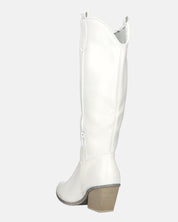 LIANA - camperos con tacco in ecopelle bianco