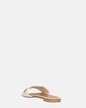 MARILIA - ciabattine beige chiaro con decorazioni ricamate e suola marrone