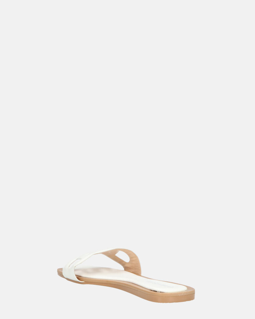 KRISTA - ciabattine bianchi con suola beige