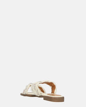 KALI - sandali in tessuto beige chiaro con gemme