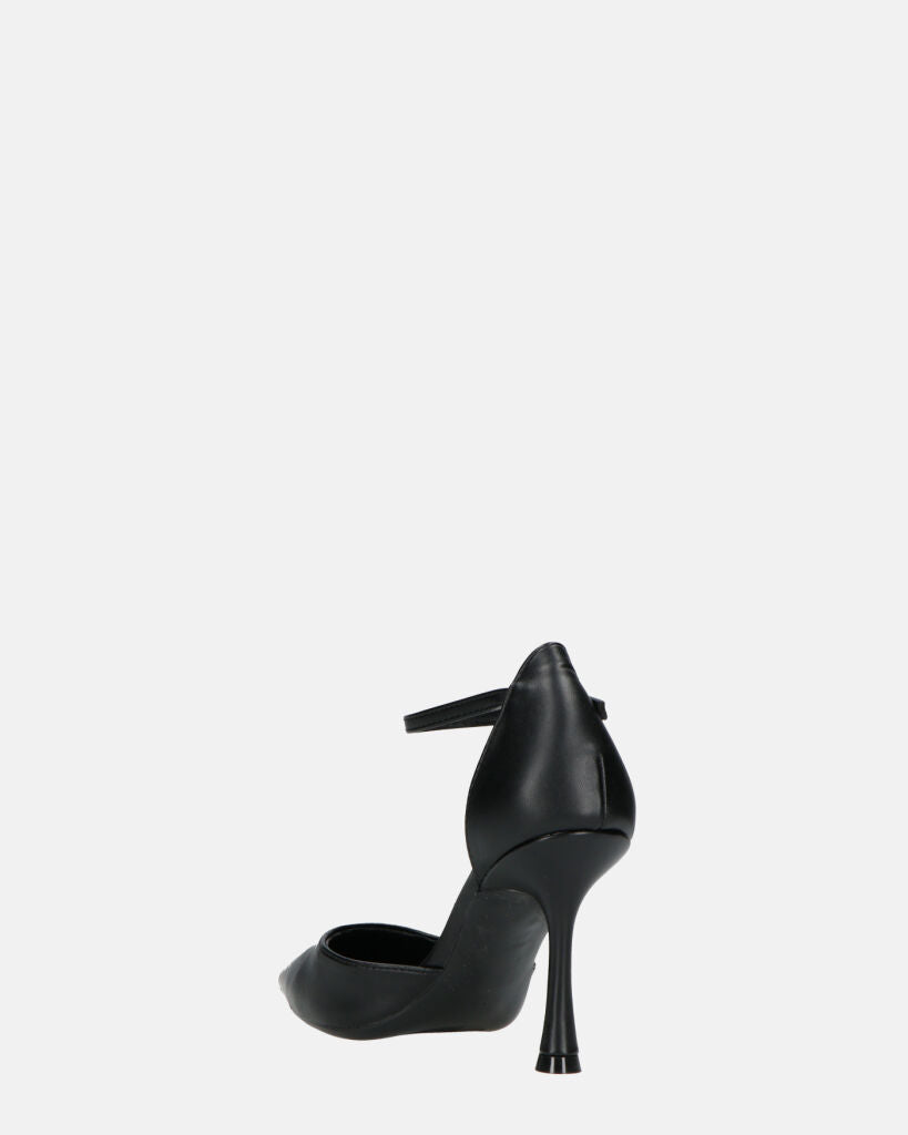 MEENA - decolette nero con cinturino e soletta nera
