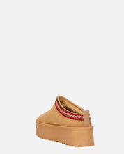 ZELDA - pantolofe platform in camoscio marrone