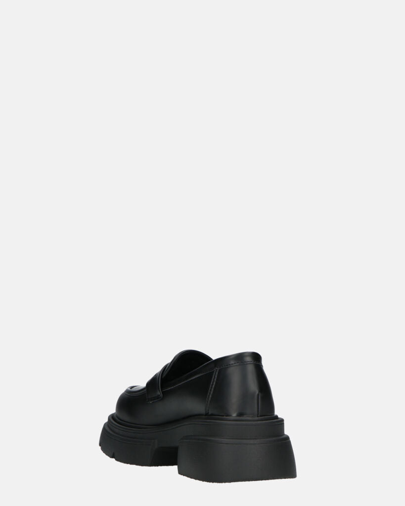 MARIKA - scarpe basse mocassini platform neri