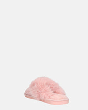 MIDORI - pantofole rose con pelliccia e camoscio