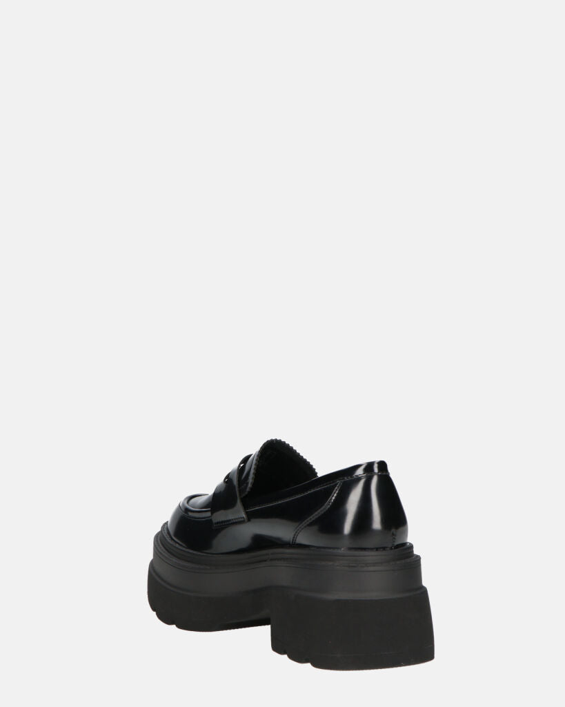BICE - scarpe basse mocassini platform neri