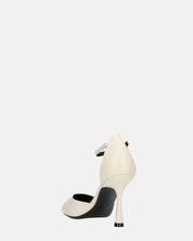 MEENA - decolette bianco con cinturino e soletta nera