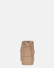 MIREIA - stivaletti bassi beige in camoscio e interno imbottito