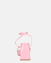 WINONA - sandali in glassy rosa con tacco squadrato