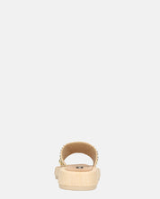 HARPER - ciabattine platform beige con borchie dorate