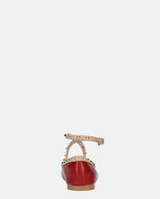 MAHIKA - ballerine bordeaux con borchie dorate