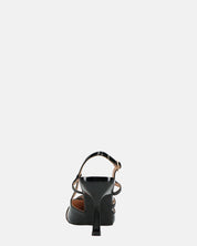 NAIRA - decolette in glassy nero con cinturini